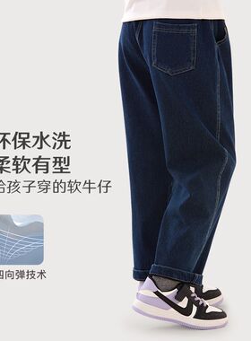女童裤子儿童秋冬新款加绒牛仔裤大童秋装加厚直筒休闲裤洋气童装