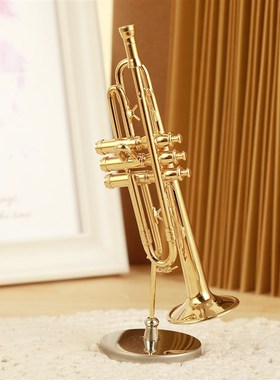 6款铜管迷你乐器模型 长号/短号/圆号/小号/上低音号/太阳号/长笛