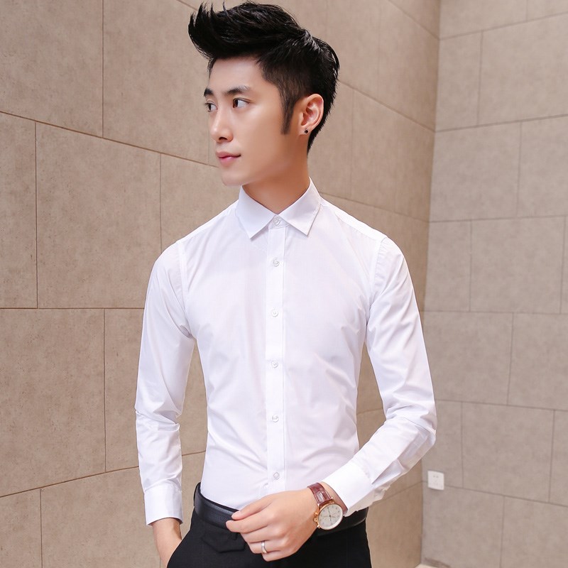 定制餐厅酒吧KTV服务员工作服男士公司上班长袖衬衫衬衣职业装