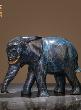 《富贵吉祥2》大象铜摆件工艺品家居玄关客厅电视柜博古架装饰