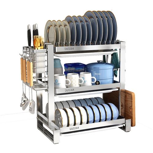 304不锈钢厨房碗碟置物架家用碗架碗筷收纳盒多功能放碗盘沥水架