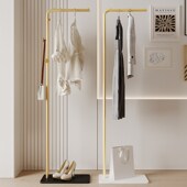 奶油风客厅衣帽架落地卧室挂衣架家用立式 衣架房间简约衣服架子