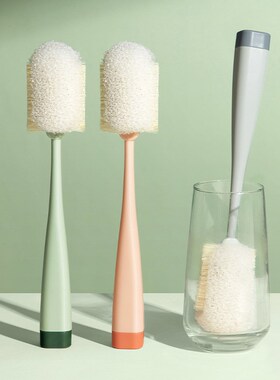 洗杯刷厨房刷洗杯子海绵清洁小刷子可拆卸替换长柄刷子洗奶瓶刷子