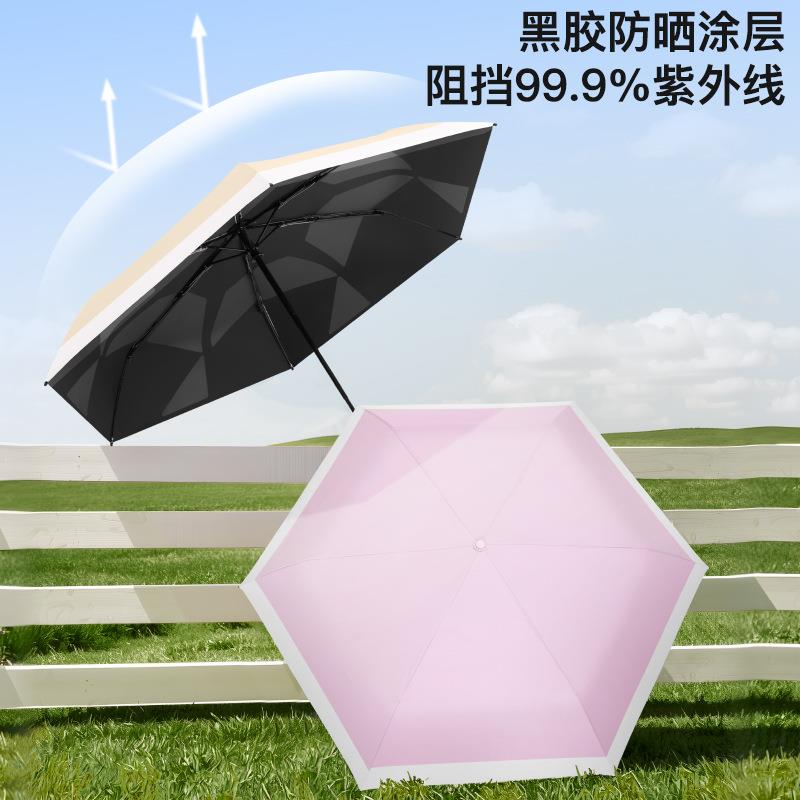 超轻伞记忆片动易折叠秒收太晴雨两用自伞轻量三折遮贴IUX阳防晒