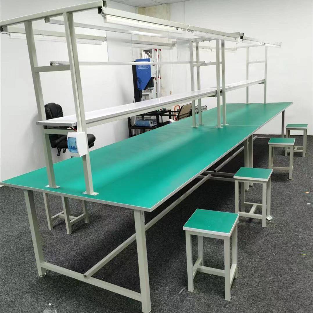 防静电工作台带灯装配生产线拉流水线工厂车间维修桌打包桌操作台