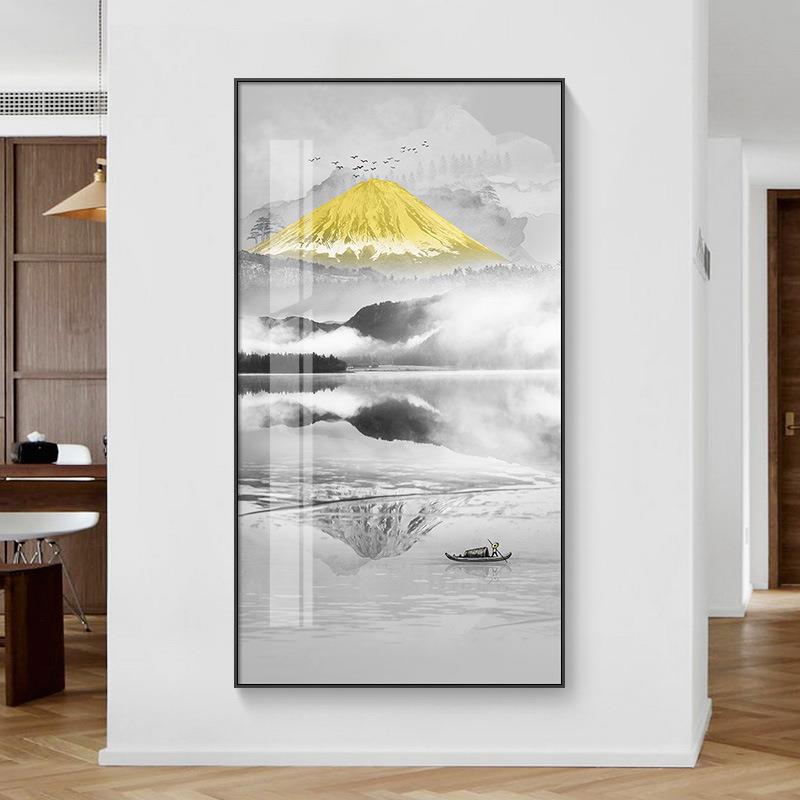 入户玄装饰画办公挂画楼梯过山水渔歌关道壁出租房墙室画连锁酒画图片
