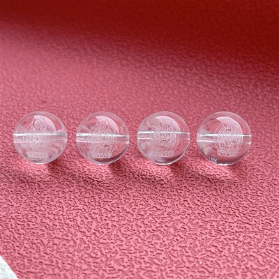 速发白水晶八大守护神散珠子生肖圆珠子佛珠手串配珠手链饰品配饰