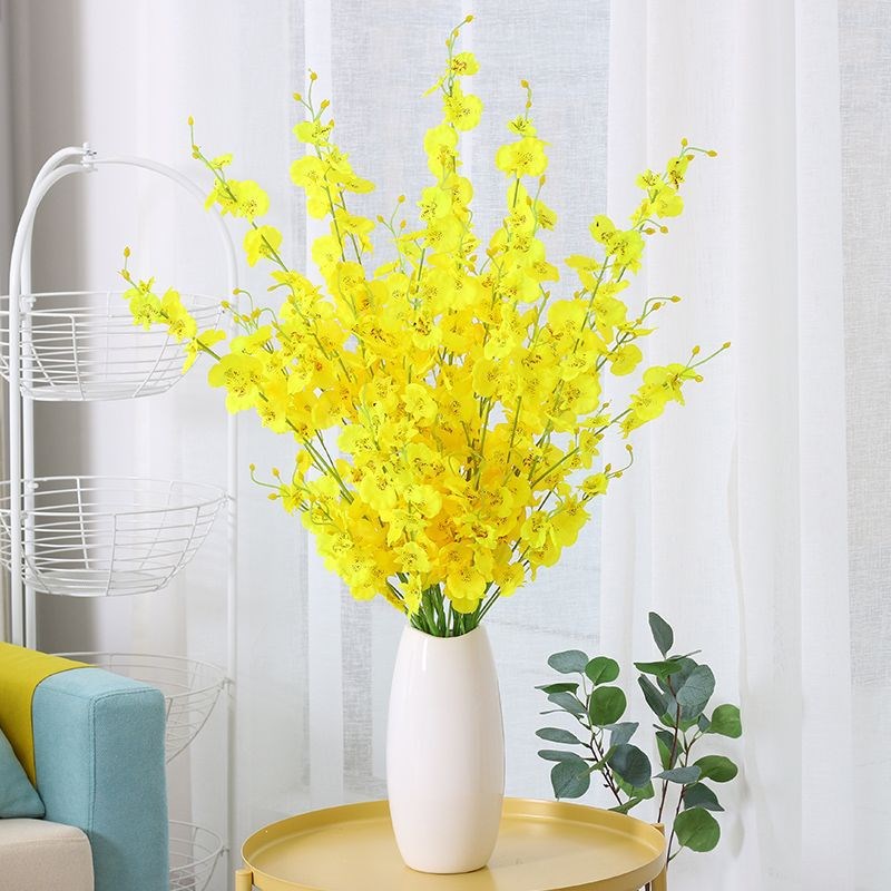 速发跳舞兰花束塑料插花假花绢花室内装饰花干花摆设客厅摆件花艺