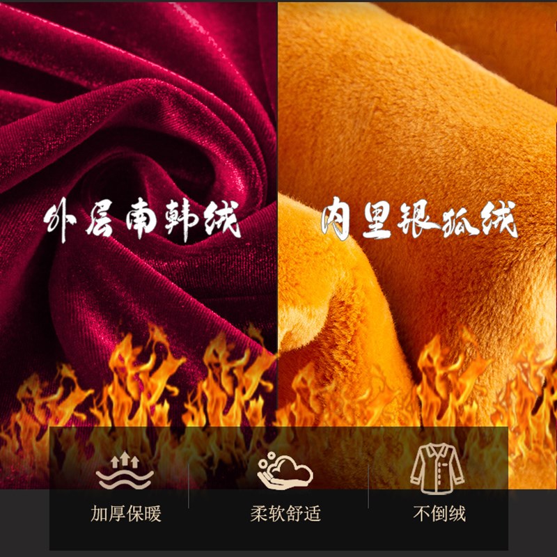 速发太极服新款高端金丝绒太极拳练功服男武术服装秋冬双层加绒加