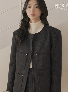 断码特价2025新款大码女职业上衣气质羊毛夹克毛呢西装外套78636