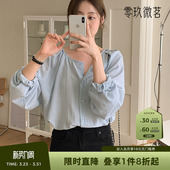 淑女宽松雪纺衫 加大码 微胖mm显瘦雪纺上衣83644 新款 零玖微茗秋季