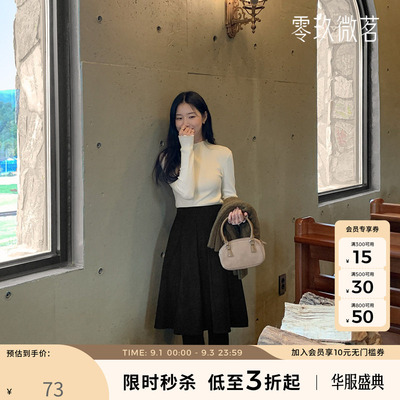零玖微茗韩版2025春新款经典易搭大码打底针织衫中高领上衣78513
