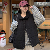 09women韩国大码 女高领羊羔绒轻薄秋冬保暖背心户外棉服马夹84814