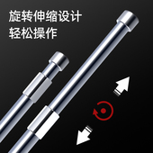 衣柜挂衣杆不锈钢伸缩杆打孔衣橱柜内柜子里 挂衣服晾衣架横杆子