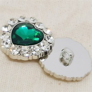 心形钻扣玻璃水晶大纽扣绿色桃心可爱公主宫廷汉服舞台服装饰纽扣