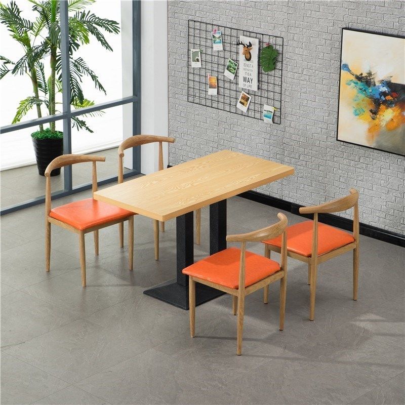 铁艺牛角椅奶茶汉堡饭店简约面馆小吃早餐店餐厅快餐桌椅组合商用,住宅家具,板木餐桌,淘宝优惠券,粉丝福利购,淘宝优惠卷