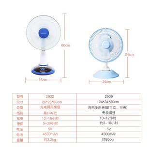 宿舍风扇床上静音可充电办公室桌面小型电风扇USB迷你便携式 夹扇