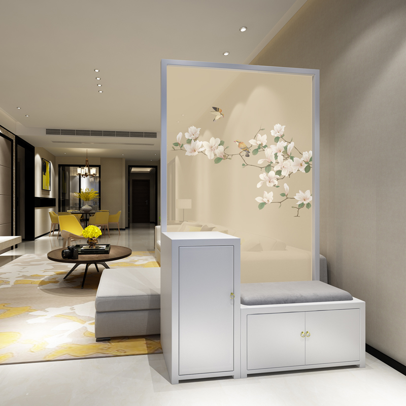 新中式屏风隔断装饰客厅玄关储物柜门厅柜小户型家用门口实木鞋柜