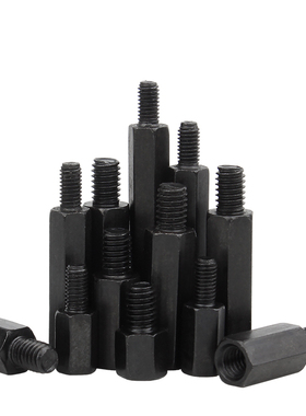 M3黑色尼龙柱螺丝塑料单头六角隔离柱*x5x6x8x10x12x20x30x50+6mm