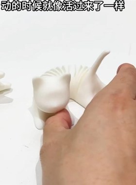 3d打印伸缩弹簧宠物猫咪玩具摆件办公居家桌面装饰手办创意礼品