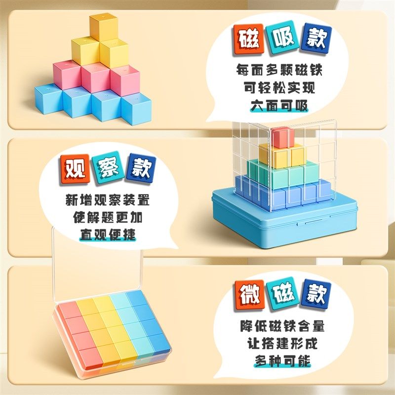 磁性正方体教具正方体小方块立体几何体模型小学1-6年级同步数学