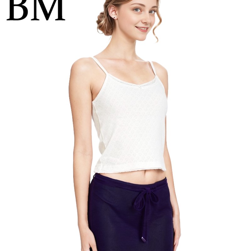 BM蕾丝叠穿爱心白色吊带女内搭甜欲风纯棉修身百搭绝美背心上衣夏