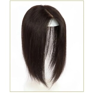 许昌假发片女头顶补发量遮白发全真发手织mono网双递针分缝轻薄款