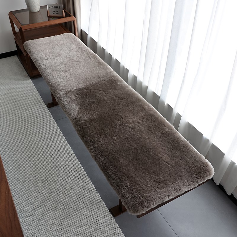 高密度羊剪绒短毛羊毛皮沙发垫纯羊毛椅垫餐椅垫凳子长凳床边毯垫