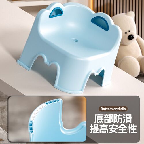塑料小凳子家用换鞋儿童椅子矮凳客厅茶几靠背板凳宝宝浴室洗澡凳