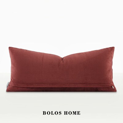 柏洛斯Auspicious新中式红色祥龙绣花工艺样板间卧室床上长腰靠垫