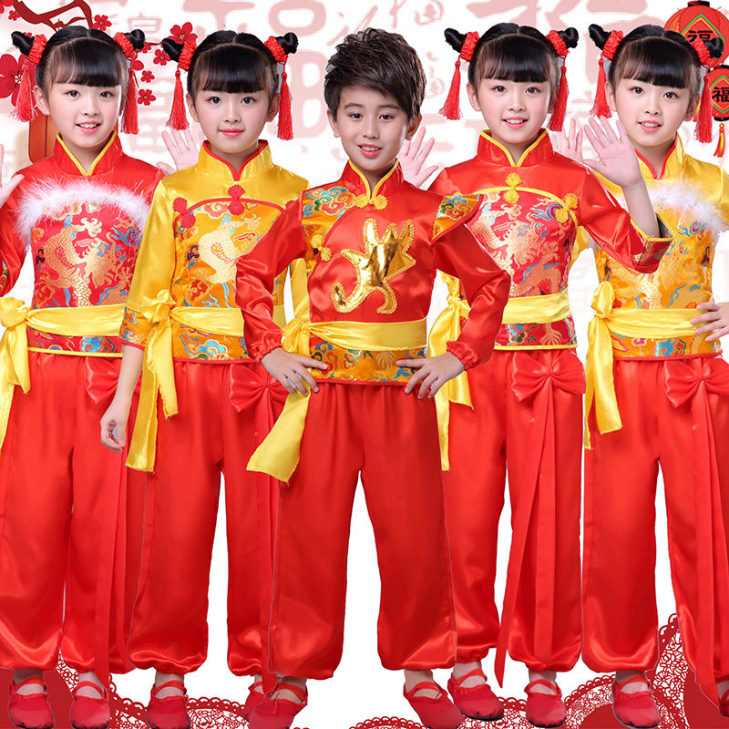 六一演出服儿童男女套装中国结蓬蓬裙红色合唱服女童公主裙舞蹈服