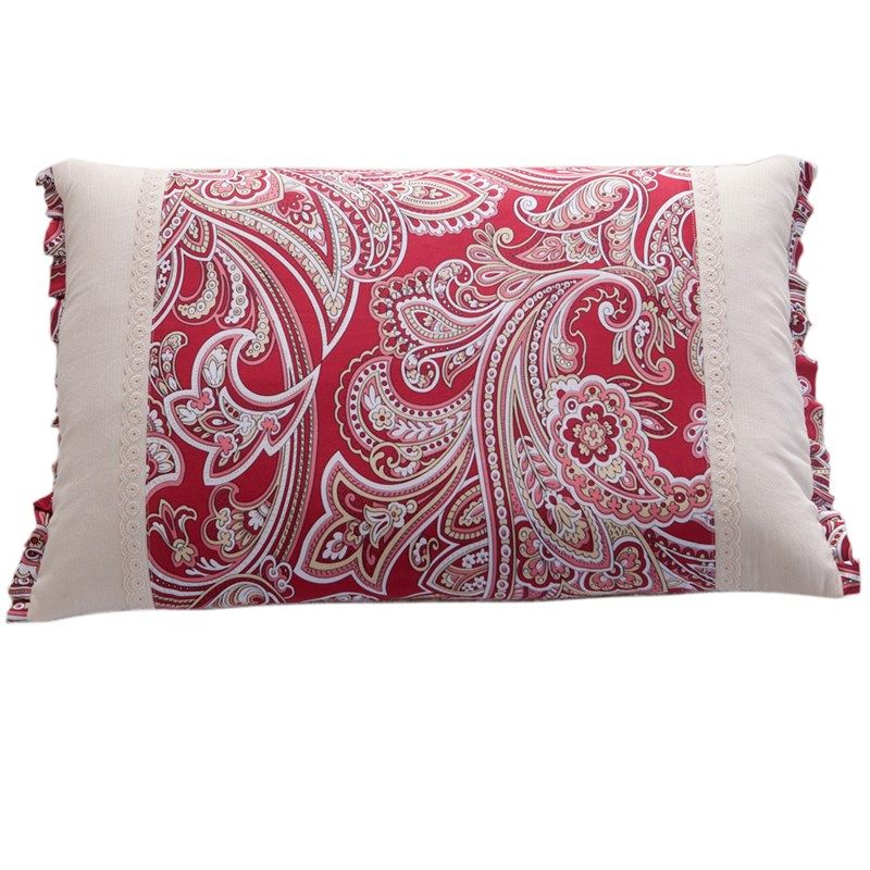 荞麦壳护颈枕颈椎牵引枕60支长绒棉枕套助睡眠午睡枕头长方形扁枕