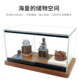 实木玻璃展示陈列柜小型透明收纳柜摆件茶具钢化推拉展柜产品带锁