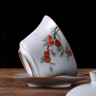 茶具防烫汝窑开片蝉翼泡茶碗家用单个茶杯手工 三才盖碗套装