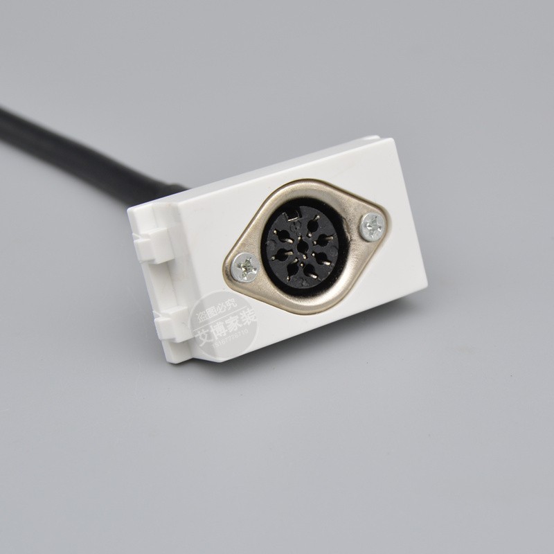 八芯会议话筒模块128型公对母手拉手会议带延长线8芯直插话筒插座