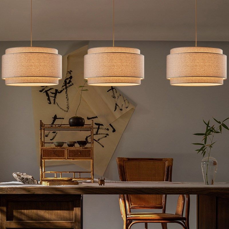 设计师日式简约茶室禅意创意灯客厅卧室书房餐厅餐馆吧台布艺吊灯,家装灯饰光源,餐厅吊灯,淘宝优惠券,粉丝福利购,淘宝优惠卷