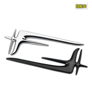 个性 饰侧窗叶子板C柱贴标 汽车翼星3D立体金属车贴创意车身侧标装