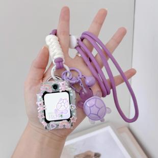 适用华为NIK 3pro小乌龟3S挂绳卡通保护壳套 AL00儿童手表5表带4X