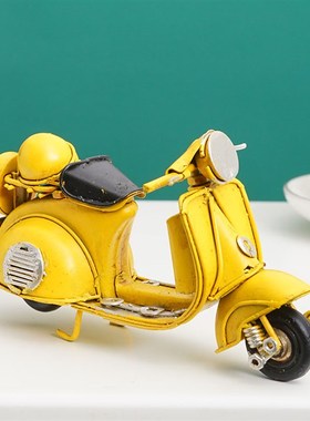 速发铁艺摩托面模型摆件复古工位奶茶店软车吧台小摆设品店面桌装