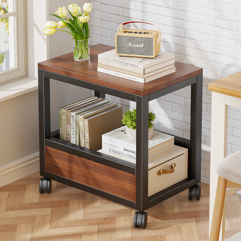 速发桌边置收架收纳桌物文件柜儿童书架杂志绘本下纳小推车置物架