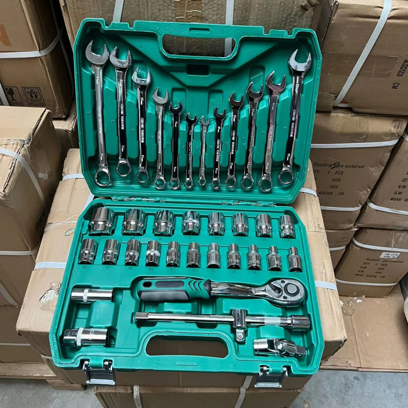 件修车工具套装汽修维修汽车套筒扳手组套棘轮快速扳手组合
