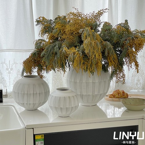 林与/侘寂新中式陶瓷花瓶装饰摆件水培鲜花插花客厅餐桌面日式