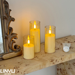 led电子蜡烛灯烛光氛围感餐厅仿真蜡烛浪漫求婚装饰道具家居摆件