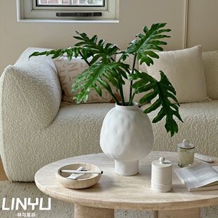 林与/法式中古风陶瓷花瓶家居玄关民宿水培ins风插花花器绿植摆件