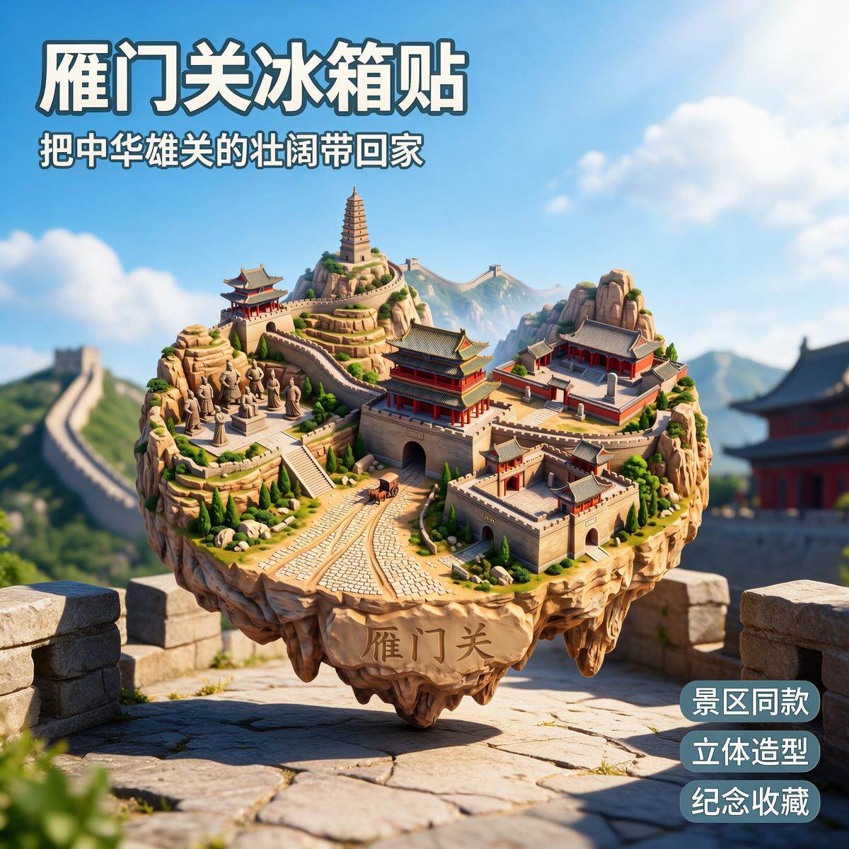 雁门关旅游景点纪念品冰箱贴磁吸