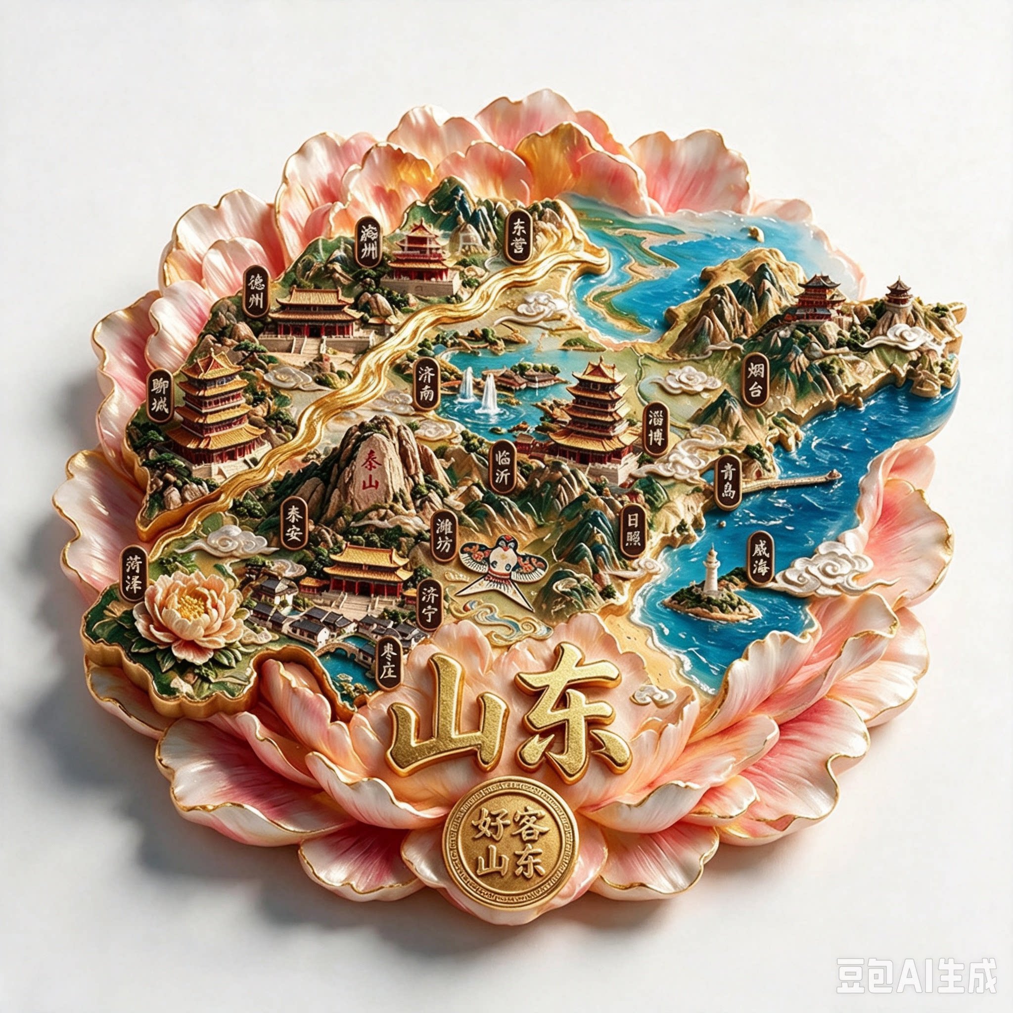 山东城市旅游纪念品冰箱贴磁吸