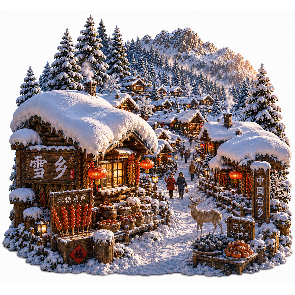 黑龙江中国雪乡旅游纪念品冰箱贴
