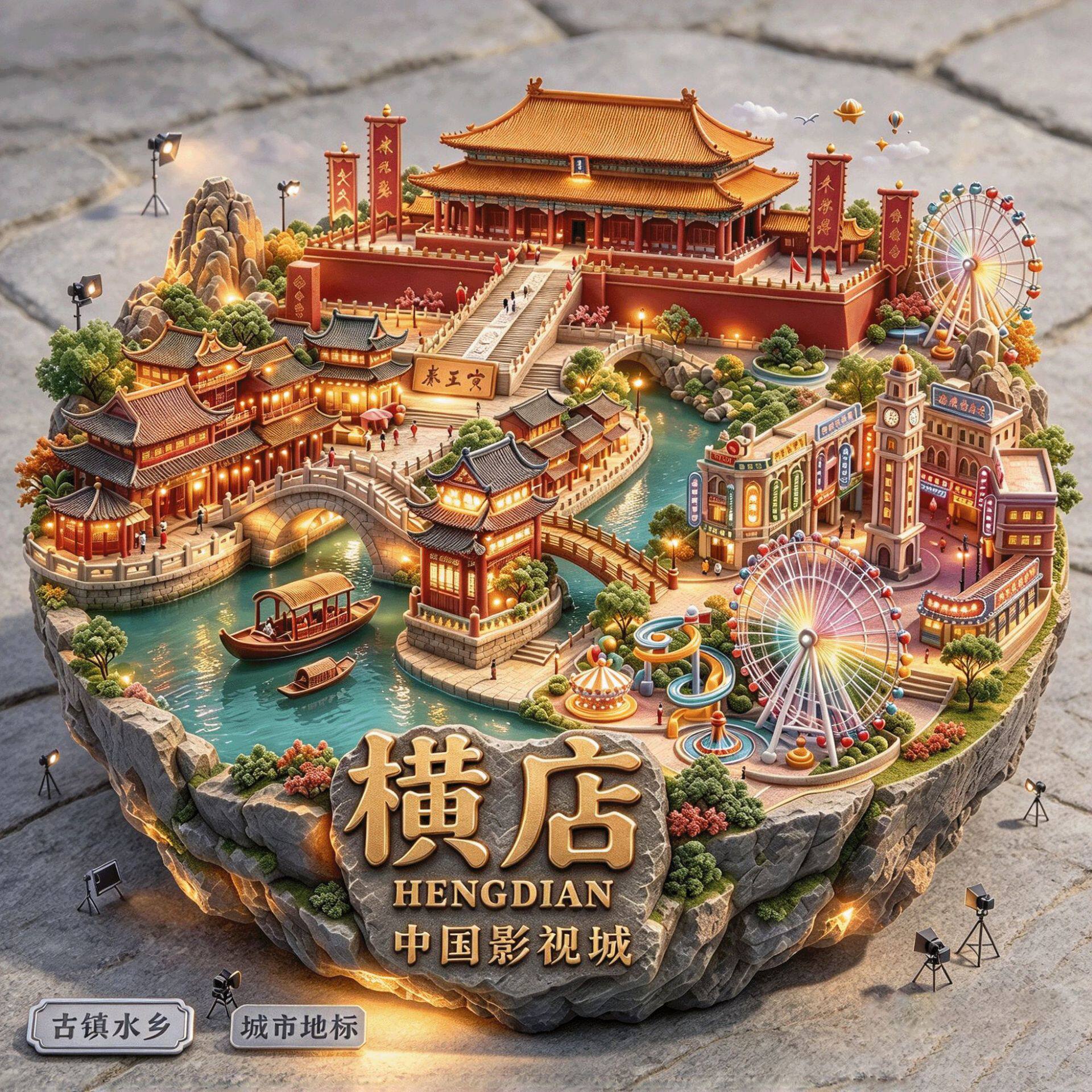 横店影视城旅游景点纪念品冰箱贴