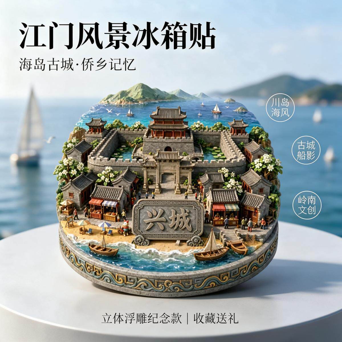 葫芦岛兴城旅游纪念品冰箱贴磁吸