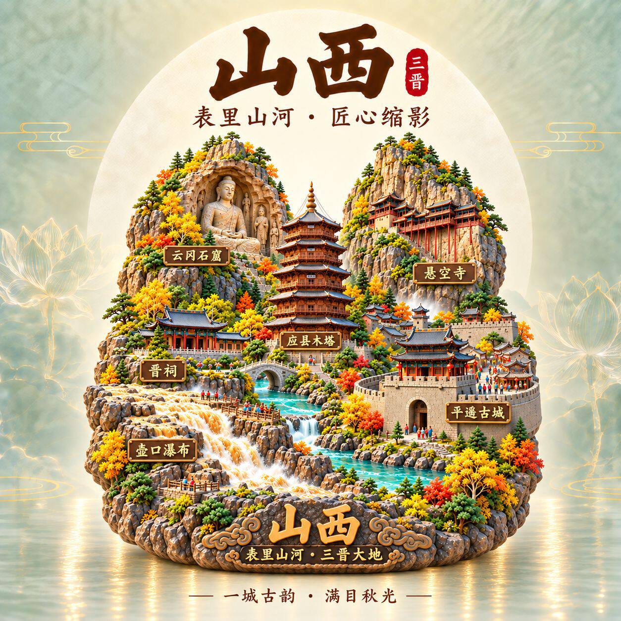 山西旅游纪念品冰箱贴文创伴手礼